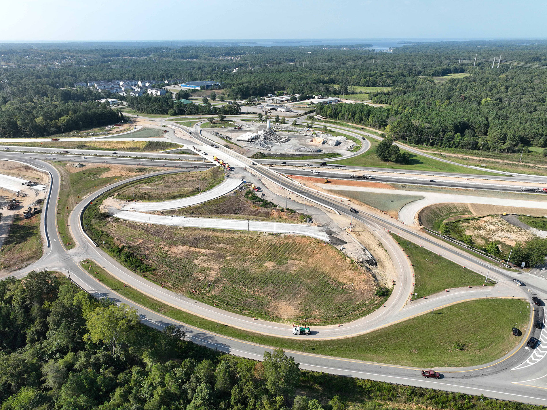 This photo shows the progress on the interchange at Exit 97, Broad River Road.