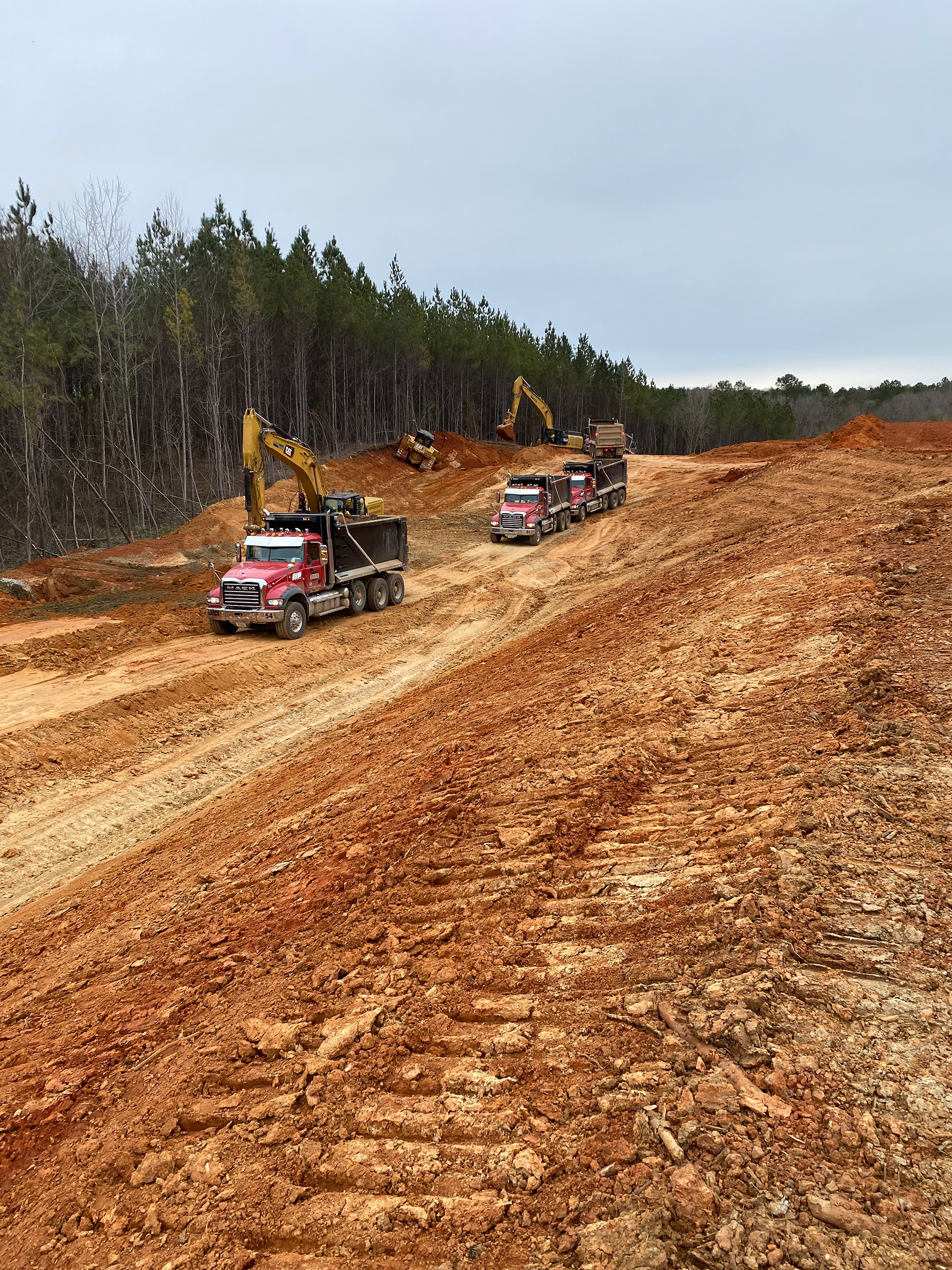 Excavation for the future I-26 Westbound on-ramp at Exit 85/SC-202.  Segment 3 of construction has over 1 million cubic yards of excavation and embankment to complete the widening of I-26 and side road improvements.