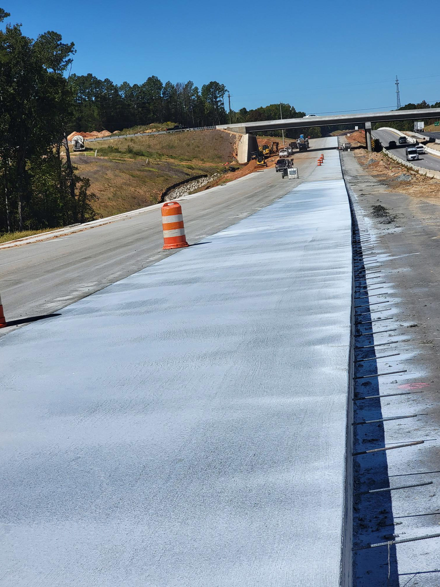 This photo shows concrete paving on I-26 Eastbound in Segment 3 of construction.