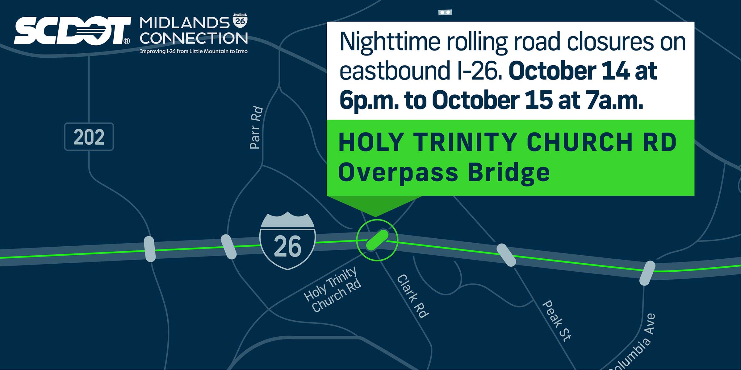 Map showing the upcoming closure