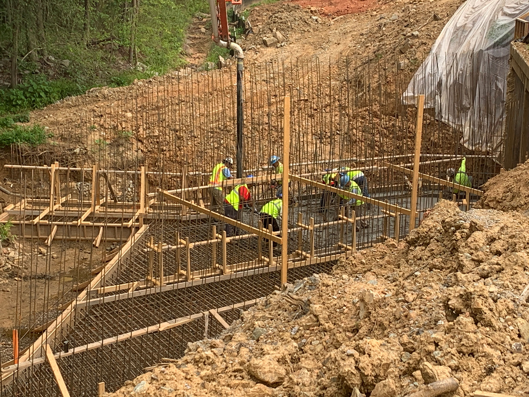 Crews are preparing the reinforcing steel for one of the box culvert extensions in Segment 2.  Of the thirty-three new culverts or culvert extensions, thirty  are substantially complete!
