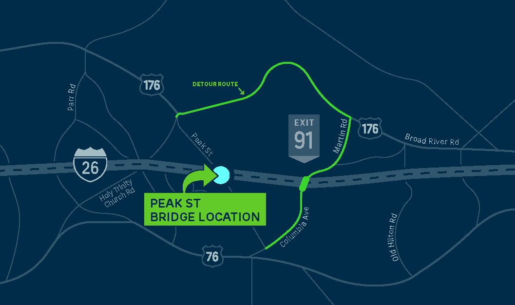 Map showing the upcoming closure